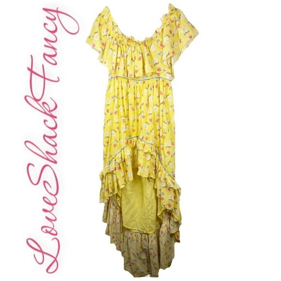 LOVE SHACK FANCY ALEXIA RUFFLE TIERED HI-LO FLORAL DRESS COTTAGECORE MILKMAID, 4 - Picture 4 of 13